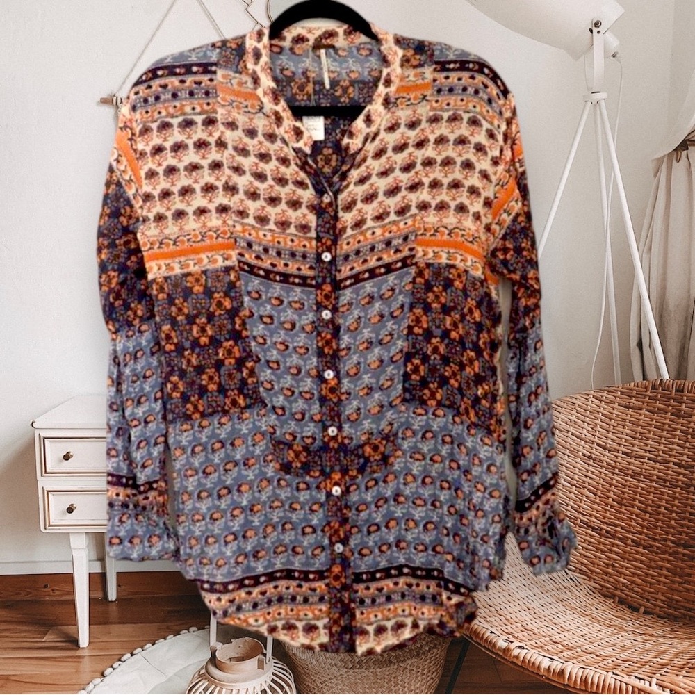 Free People Caravan Button-Down Top, M - Euc - image 5